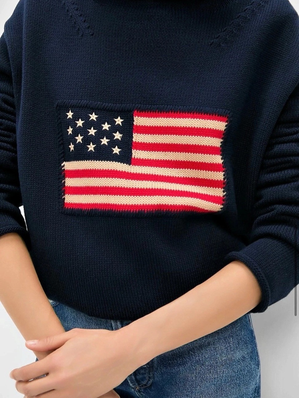 Tuckernuck Navy Cotton Rollneck Americana Sweater - Picture 4 of 5